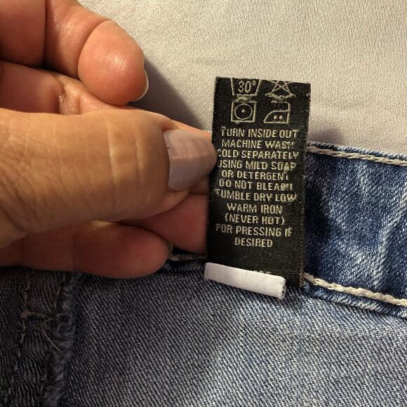 Love Nation Jeans Women's 12P Blue Denim Bootcut Pocket Flap Wings Western Rock - Picture 4 of 10